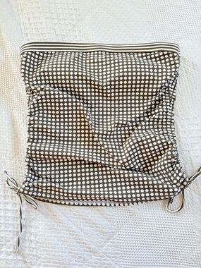 Tommy Bahama Polka Dot Strapless Swim Tankini Top - Khaki Brown & White